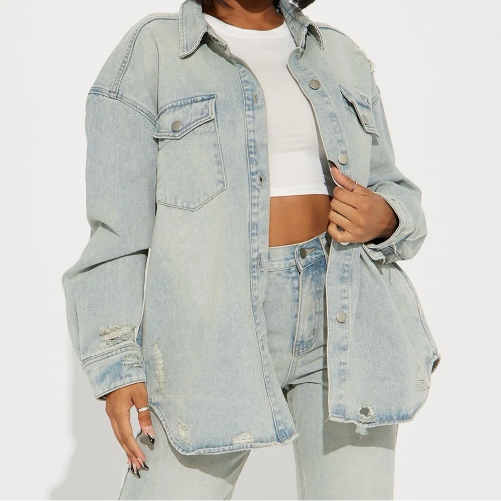 Light denim Shacket